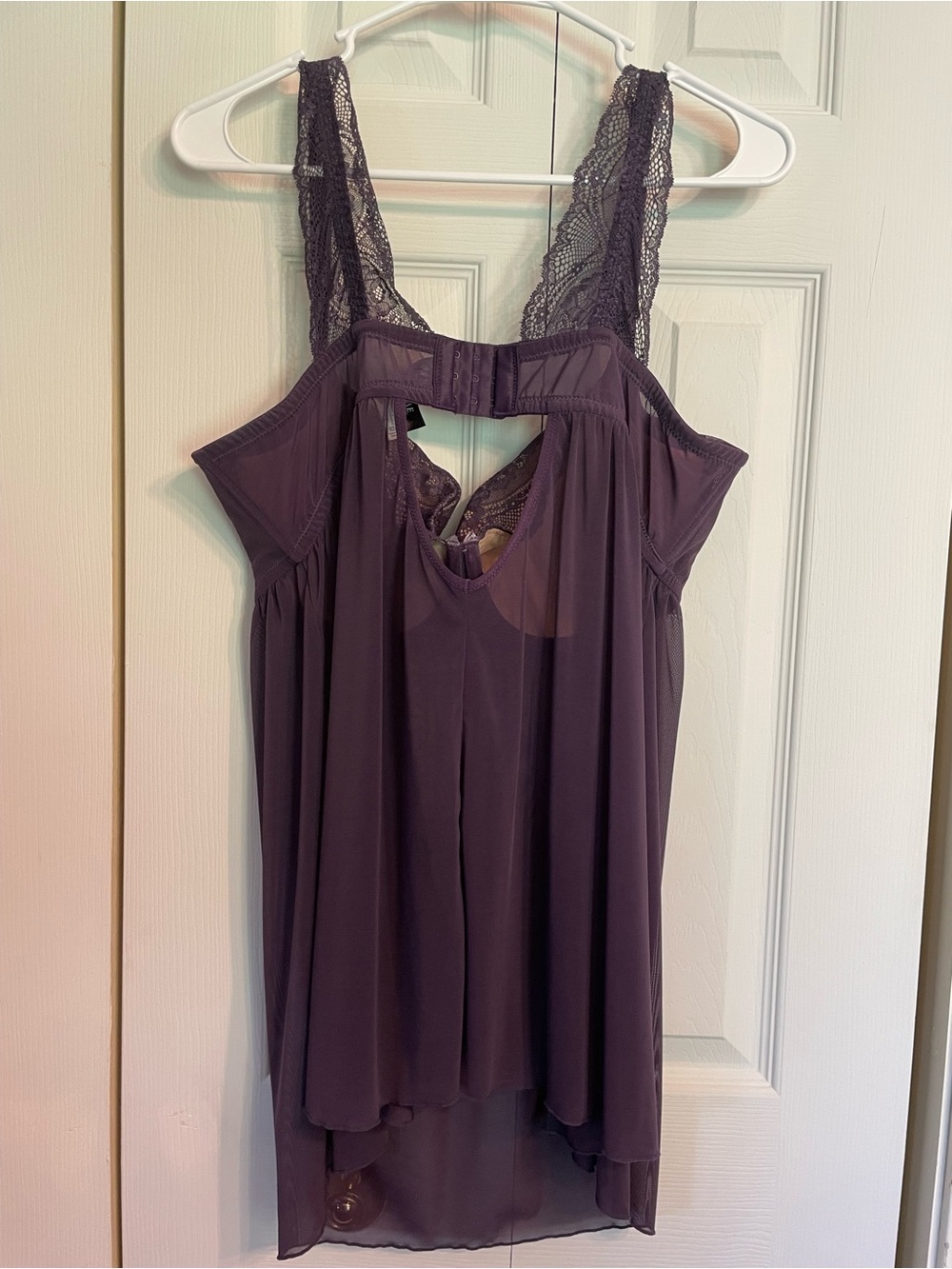 Adore Me Lace Babydoll Chemise in Plum - Picture 3 of 3